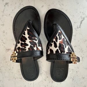 Tory Burch Eloise Calf Hair Sandals thong 5M Sz 5
